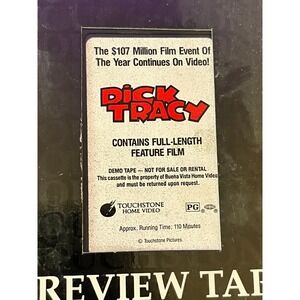 DISNEY DICK TRACY VHS Promo Demo Touchstone Tape 1990 Full Length
